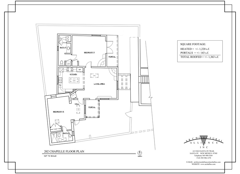 Floor Plan for Cactus Casita - 2 Bed / 2 Bath